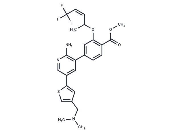 methyl (Z)-4-(2-amino-5-(4-((dimethylamino)methyl)thiophen-2-yl)pyridin-3-yl)-2-((5,5,5-trifluoropent-3-en-2-yl)oxy)benzoate
