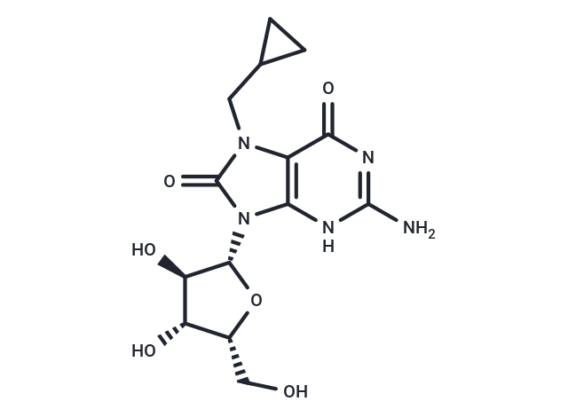 7-Cyclopropylmethyl-7,8-dihydro-8-oxo-9-(b-D-xylofuranosyl)   guanine