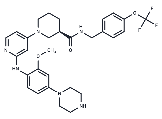 (R)-1-(2-((2-methoxy-4-(piperazin-1-yl)phenyl)amino)pyridin-4-yl)-N-(4-(trifluoromethoxy)benzyl)piperidine-3-carboxamide