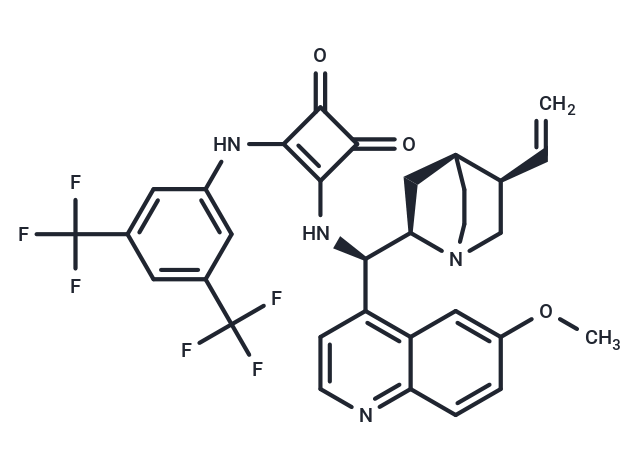 3-((3,5-Bis(trifluoromethyl)phenyl)amino)-4-(((1R)-(6-methoxyquinolin-4-yl)(5-vinylquinuclidin-2-yl)methyl)amino)cyclobut-3-ene-1,2-dione