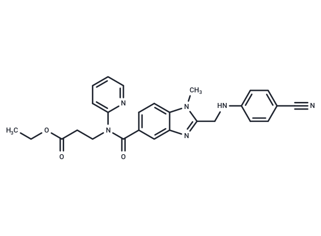 Ethyl 3-(2-(((4-cyanophenyl)amino)methyl)-1-methyl-N-(pyridin-2-yl)-1H-benzo[d]imidazole-5-carboxamido)propanoate