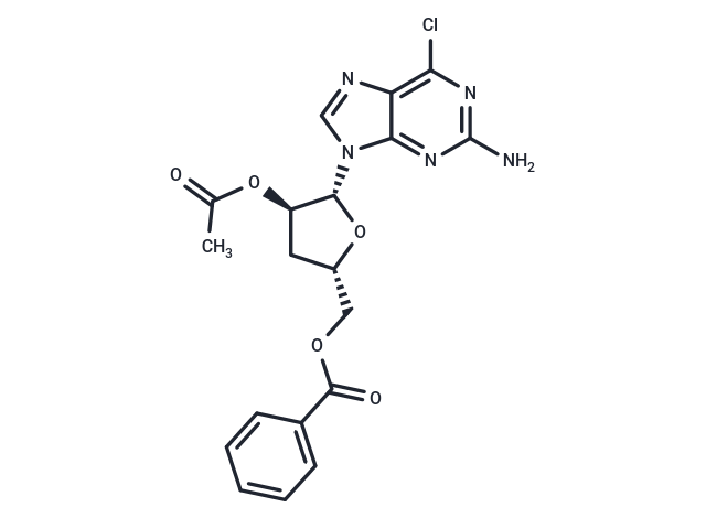 2-Amino-6-chloro-9-(3-deoxy-2-O-acetyl-5-O-benzoyl-beta-D-ribofuanosyl)-9H-purine