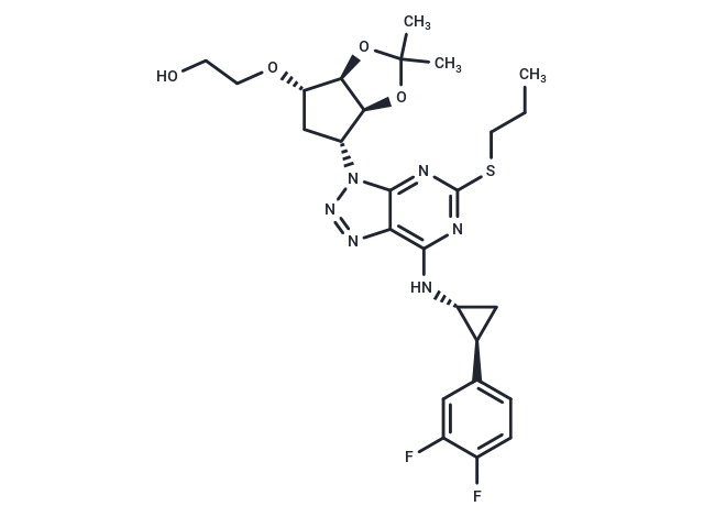 2-(((3aR,4S,6R,6aS)-6-(7-(((1R,2S)-2-(3,4-Difluorophenyl)cyclopropyl)amino)-5-(propylthio)-3H-[1,2,3]triazolo[4,5-d]pyrimidin-3-yl)-2,2-dimethyltetrahydro-3aH-cyclopenta[d][1,3]dioxol-4-yl)oxy)ethanol