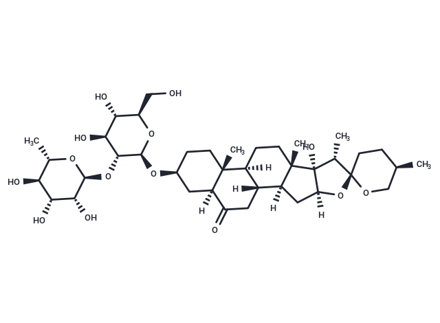 (25R)-3β,17α-dihydroxy-5α- spirostan-6-one3-O-α-L- rhamnopyranosyl-(1→2)-β- D-glucopyranoside