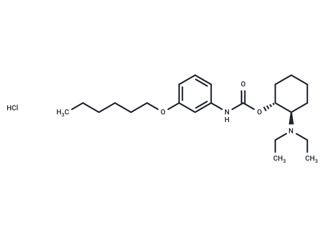 Carbanilic acid, m-hexyloxy-, 2-(diethylamino)cyclohexyl ester, hydrochloride, (E)-