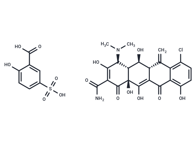 Meclocycline sulfosalicylate salt