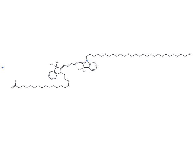 N-(m-PEG9)-N'-(PEG5-acid)-Cy5