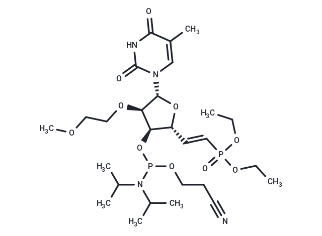 1-[(5E)-3-O-[(Bis-di-isopropyl   amino)(2-cyanoethoxy) phosphino]-5,6-dideoxy-6-(diethoxyphosphinyl)-2-O-(2-methoxyethyl)-β-D-ribo-hex-5-enofuranosyl]-5-methyluracil