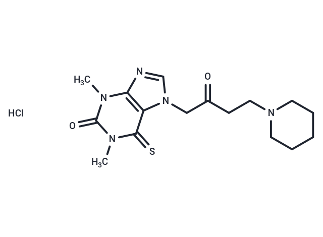 Theophylline, 7-(2-oxo-4-piperidinobutyl)-6-thio-, hydrochloride