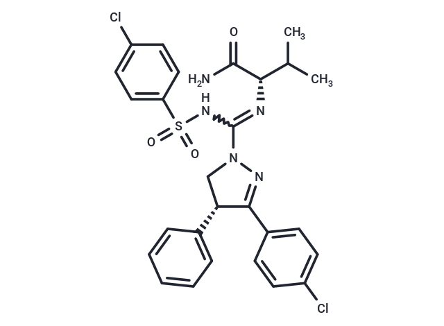 (S)-2-((R)-3-(4-chlorophenyl)-N’-((4-chlorophenyl)sulfonyl)-4-phenyl-4,5-dihydro-1H-pyrazole-1-carboximidamido)-3-methylbutanamide