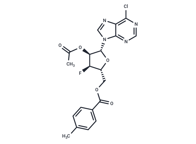 5'-O-(p-Toluoyl)-2'-O-acetyl-3'-deoxy-3'-fluoro-6-chloroinosine