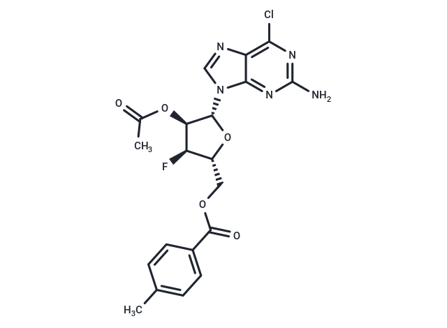 9-(2-O-Acetyl-5-O-toluyl-3-deoxy-3-fluoro-beta-D-ribofuranosyl)-2-amino-6-chloropurine