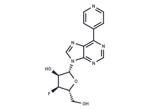 9-(3-Deoxy-3-fluoro-β-D-ribofuranosyl)-6-(pyridine-4-yl)purine