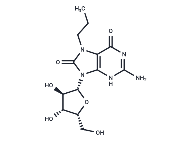7-n-Propyl-7,8-dihydro-8-oxo-9-(beta-D-xylofuranosyl)guanine