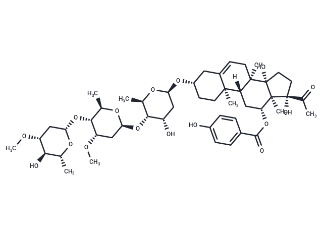 Qingyangshengenin 3-O-β-D-oleandropyranosyl-(1→4)-β-D-cymaropyranosyl-(1→4)-β-D-digitoxopyranoside