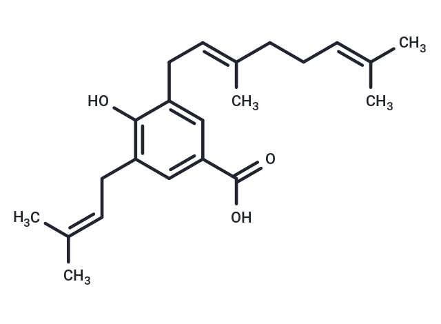 3-Geranyl-4-hydroxy-5-prenylbenzoic acid