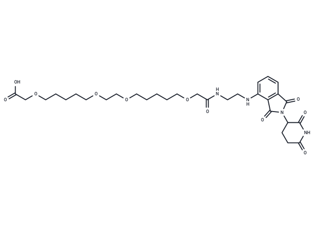 Pomalidomide-C2-amido-(C1-O-C5-O-C1)2-COOH