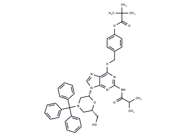 N2-isobutyryl-O6-(4-pivaloyloxybenzyl)-7’-OH-N-trityl-morpholino guanosine