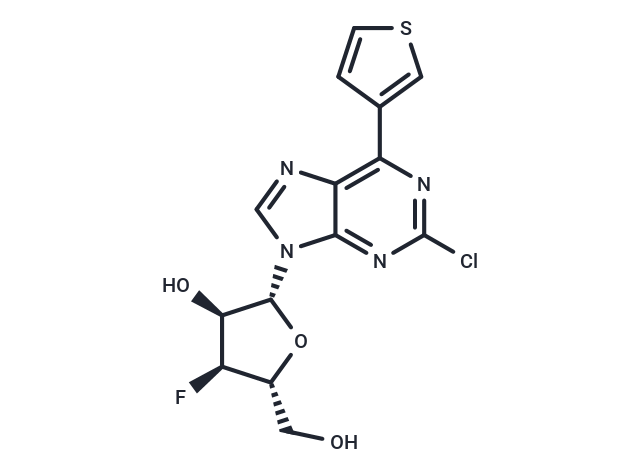 9-(3-Deoxy-3-fluoro-β-D-ribofuranosyl)-2-chloro-6-(thiophen-3-yl)purine