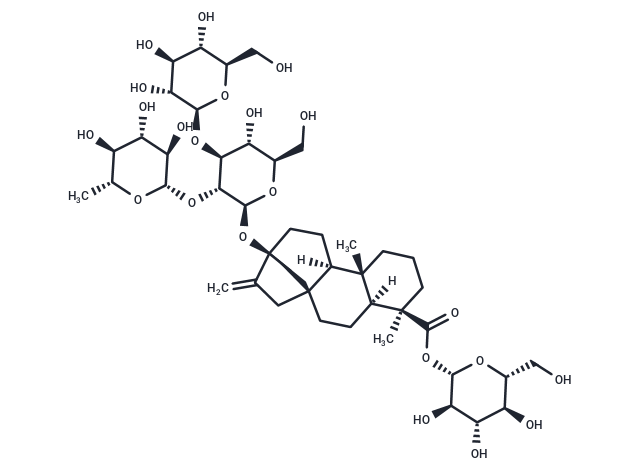 Stevia impurity (13-[(2-O-6-deoxy-Î²-D-glucopyranosyl-3-O-Î²-D-glucopyranosyl-Î²-D-glucopyranosyl)oxy]ent-kaur-16-en-19-oic acid Î²-D-glucopyranosyl ester)