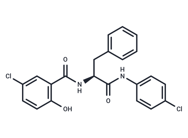 (S)-5-chloro-N-(1-((4-chlorophenyl)amino)-1-oxo-3-phenylpropan-2-yl)-2-hydroxybenzamide