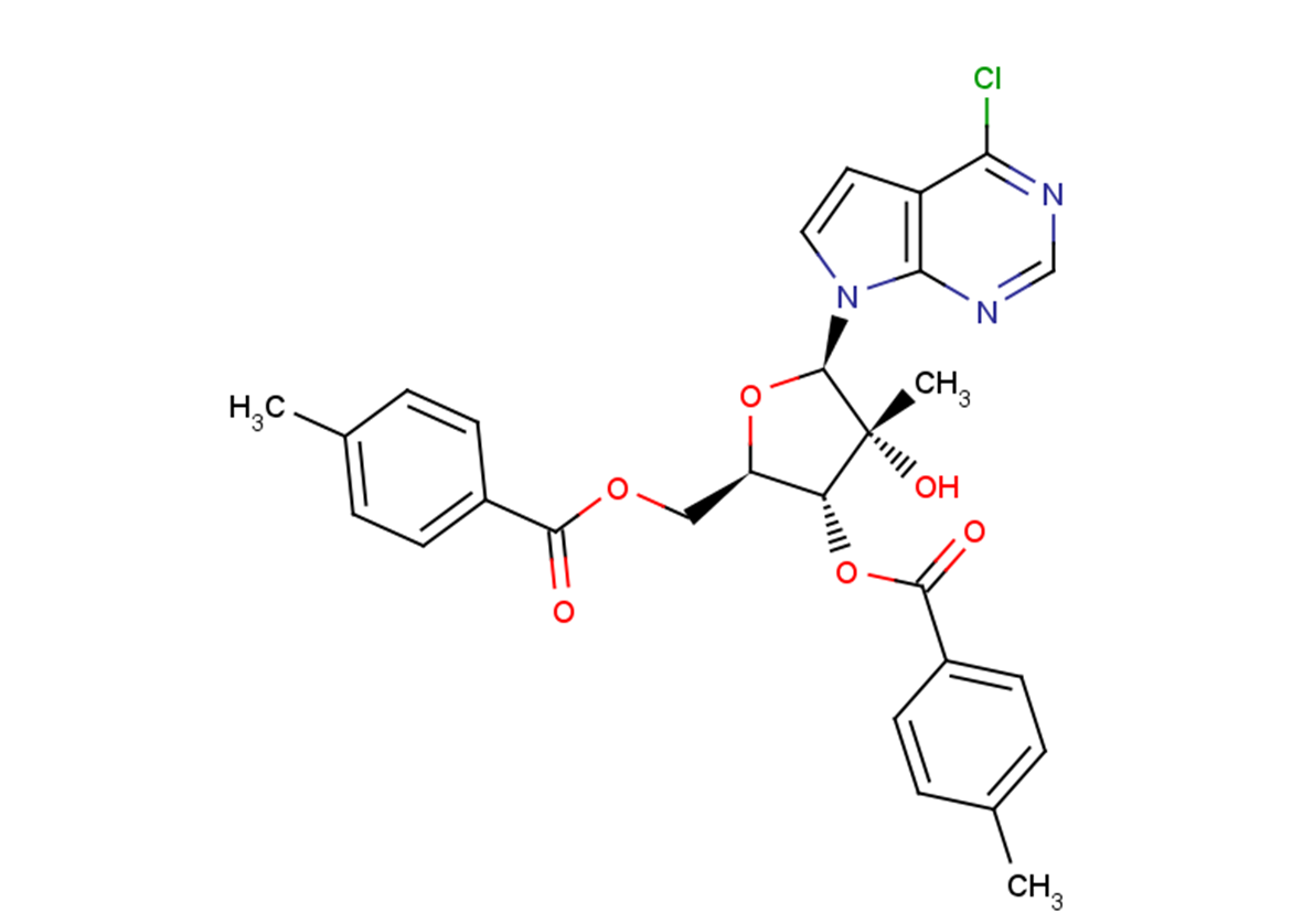 4-Chloro-7-(2-beta-C-methyl-3,5-di-O-(p-toluoyl)-beta-D-ribofuranosyl)-7H-pyrrolo[2,3-d]pyrimidine