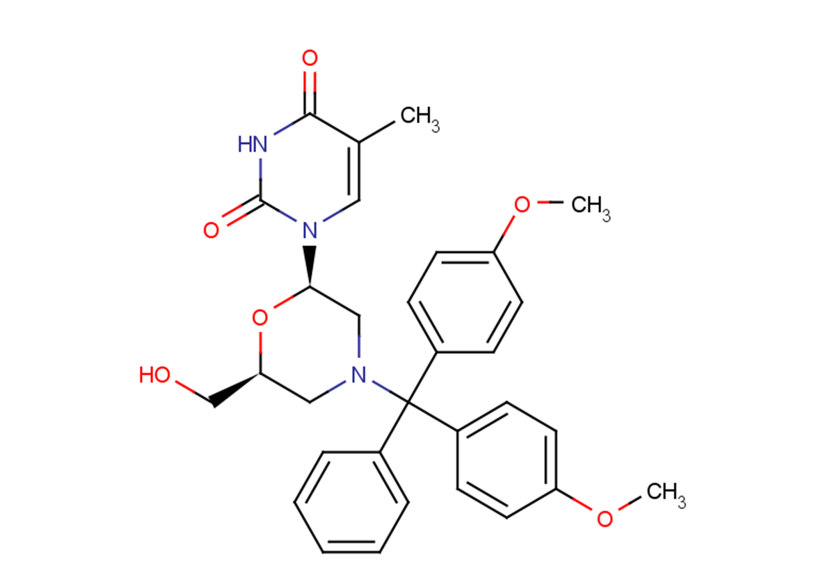 7'-OH-N-DMTr morpholino-5-methyluracil