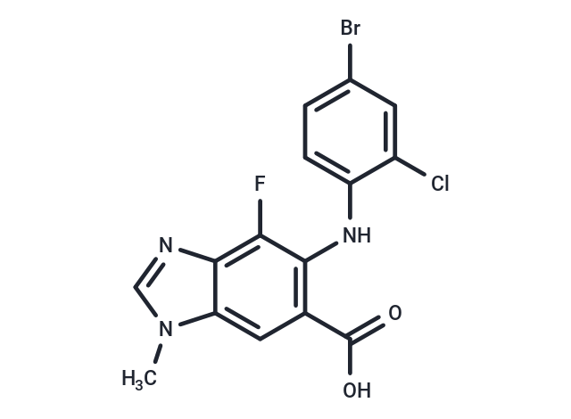 5-((4-Bromo-2-chlorophenyl)amino)-4-fluoro-1-methyl-1H-benzo[d]imidazole-6-carboxylic acid