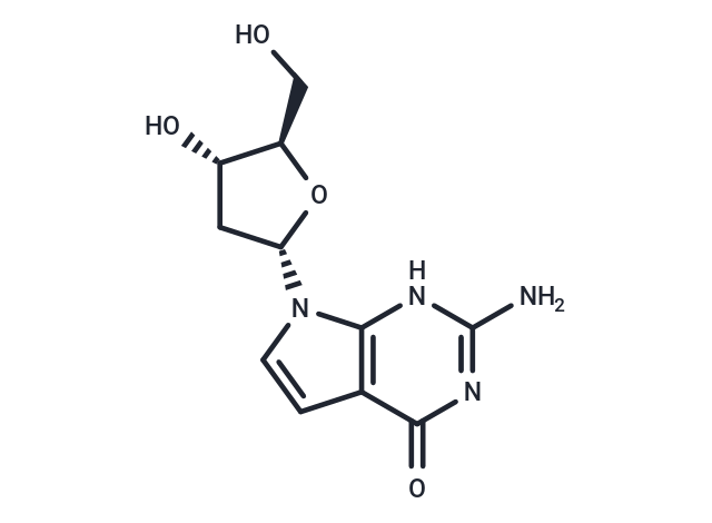 7-Deaza-2’-deoxyguanosine;  2-Amino-7-(2-deoxy-b-D-ribofuranosyl)-7H-pyrrolo[2,3-d]pyrimidin-4(3H)-one