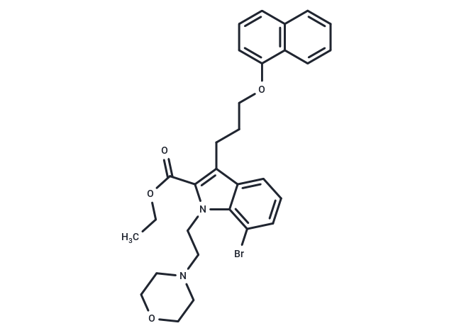 Ethyl 7-bromo-1-(2-morpholinoethyl)-3-(3-(naphthalen-1-yloxy)propyl)-1H-indole-2-carboxylate