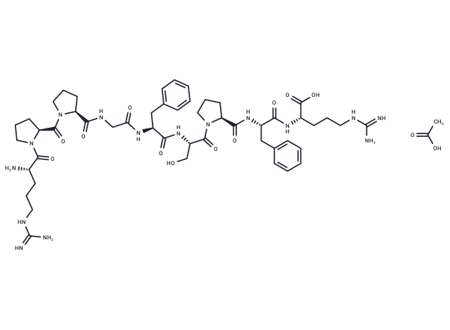 (S)-2-((S)-2-((S)-1-((S)-2-((S)-2-(2-((S)-1-((S)-1-((S)-2-Amino-5-guanidinopentanoyl)pyrrolidine-2-carbonyl)pyrrolidine-2-carboxamido)acetamido)-3-phenylpropanamido)-3-hydroxypropanoyl)pyrrolidine-2-carboxamido)-3-phenylpropanamido)-5-guanidinopentanoic acid acetic acid salt